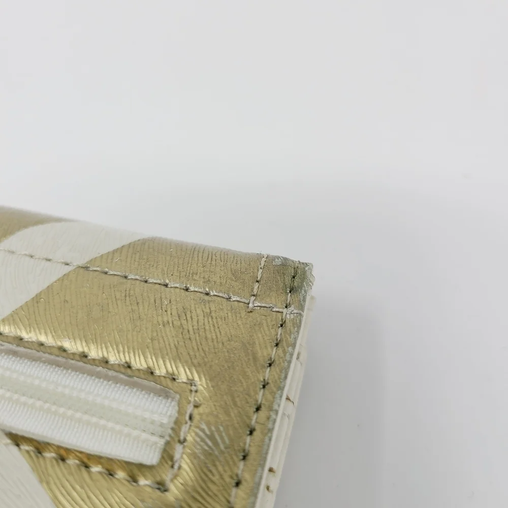 Women's Gold and Cream Faux Leather Tri-Fold Fashion Wallet (One Size)